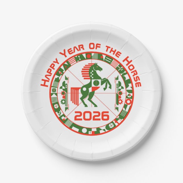 Year of the Horse 2026 Paper Plate (Front)