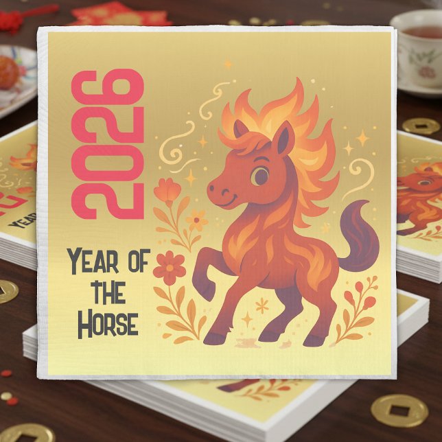 Year of the Horse 2026 serviette Chinese New Year Napkin (Creator Uploaded)