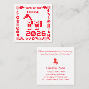 Year of the Horse 2026 Square Business Card