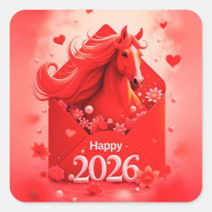 Year of the Horse 2026 Square Sticker