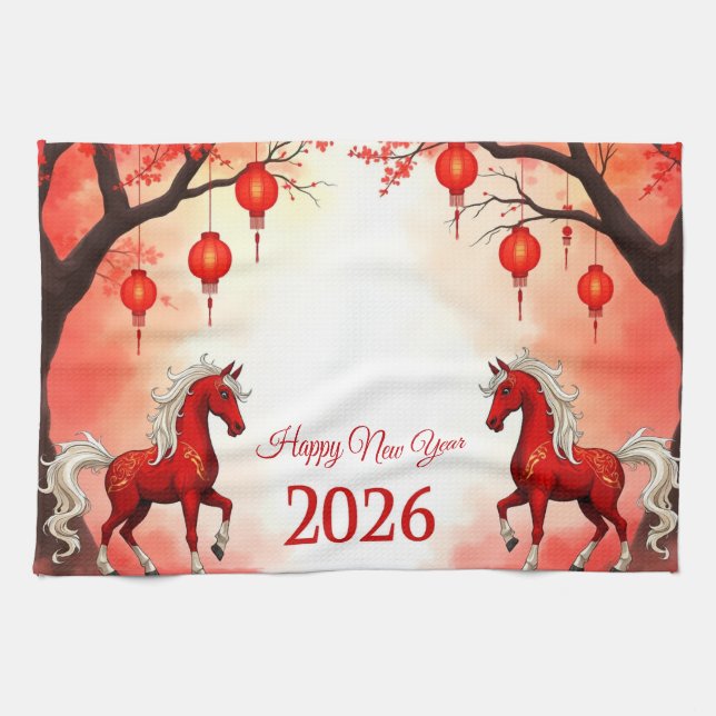 Year of the Horse 2026 Tea Towel (Horizontal)