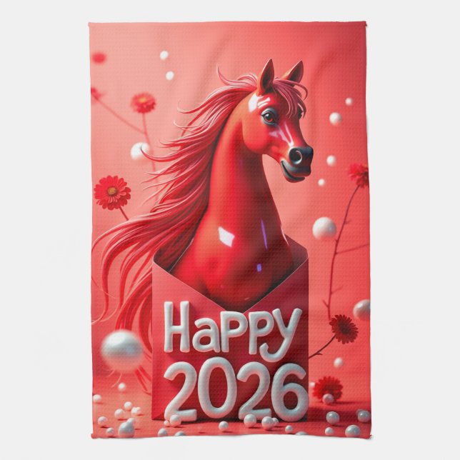 Year of the Horse 2026 Tea Towel (Vertical)