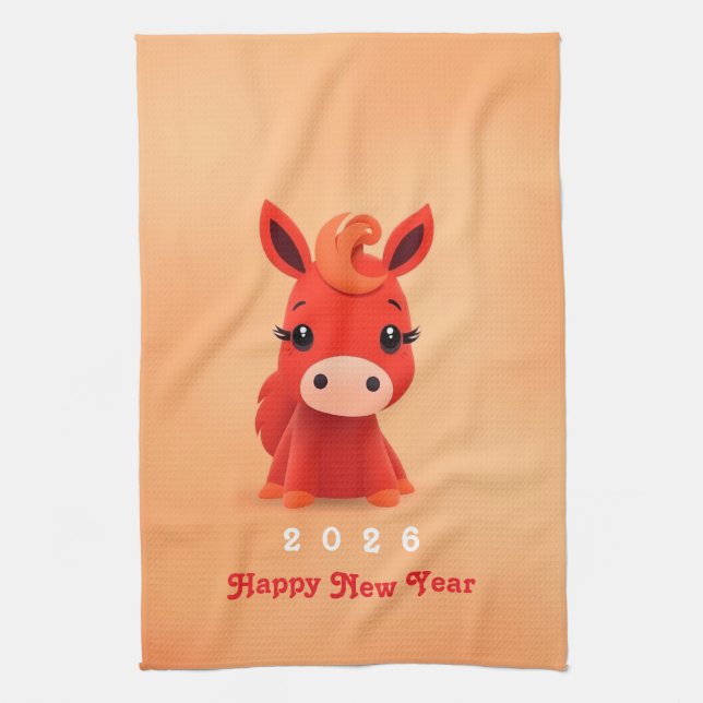 Year of the Horse 2026 Tea Towel (Vertical)