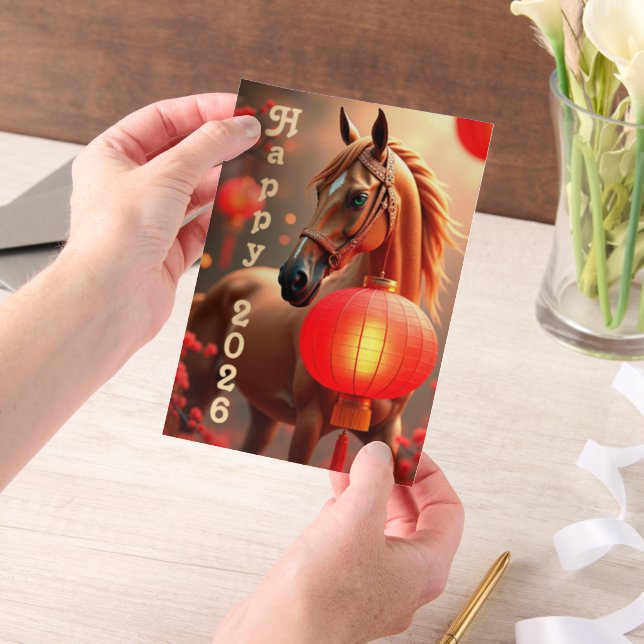 Year of the Horse 2026 Vellum Invitations (Handheld)