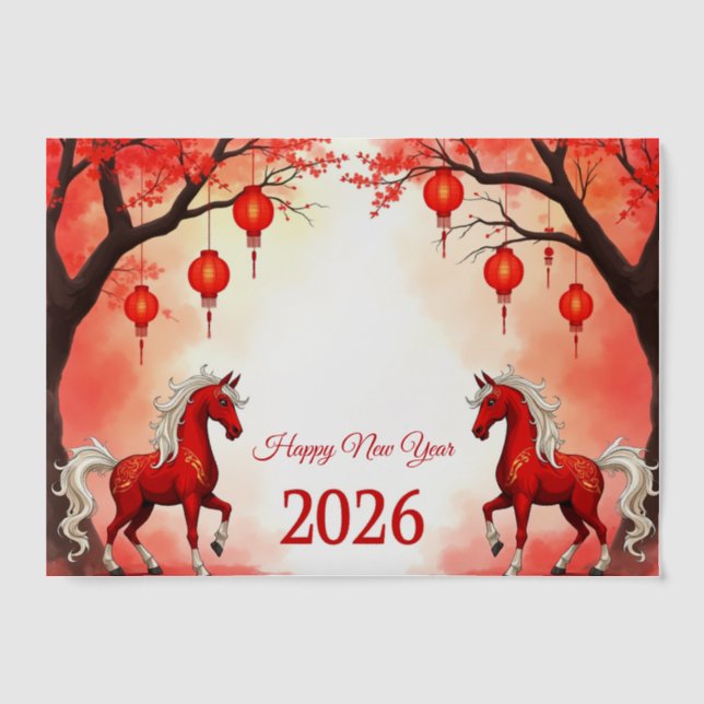 Year of the Horse 2026 Vellum Invitations (Front)