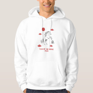 Year of the Horse 2026 with Chinese word horse Hoodie
