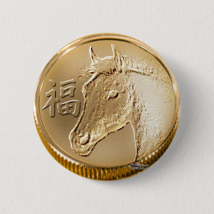 Year of the Horse 6 Cm Round Badge