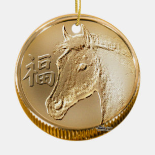 Year of the Horse Ceramic Tree Decoration