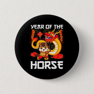 Year Of The Horse Chinese Dragon Dance Lunar New Y 6 Cm Round Badge