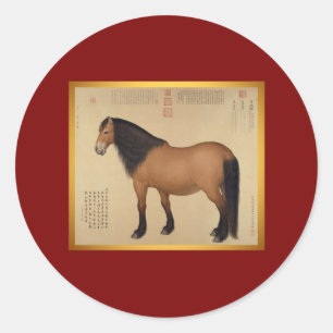 Year of The Horse Chinese New Year Round Sticker