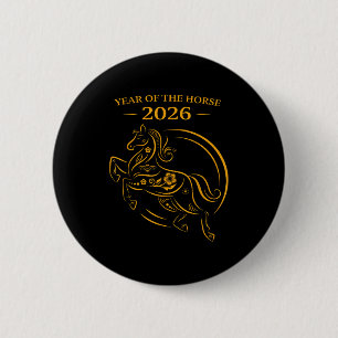 Year Of The Horse Lunar Chinese New Year Fire Hors 6 Cm Round Badge