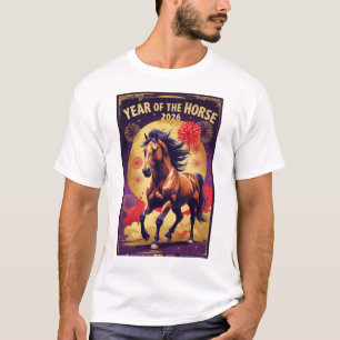 Year of the Horse Lunar New Year 2026 Mens Tee