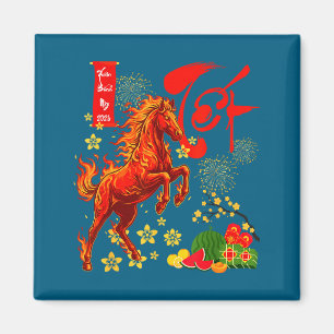 Year Of The Horse Lunar Vietnamese New Year Fire H Magnet