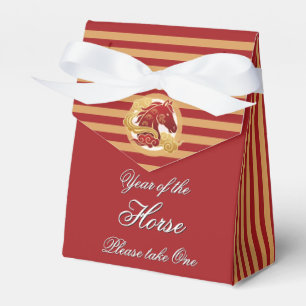 Year of the Horse New Years 3"w x 1.5"l x 3.25"h Favour Box