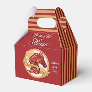 Year of the Horse New Years 4"w x 2.5"l x 5"h Favour Box