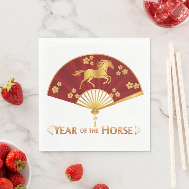 Year of the Horse New Years Eve Party Napkin (Insitu)