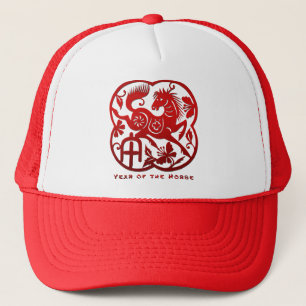 Year of The Horse Papercut Trucker Hat