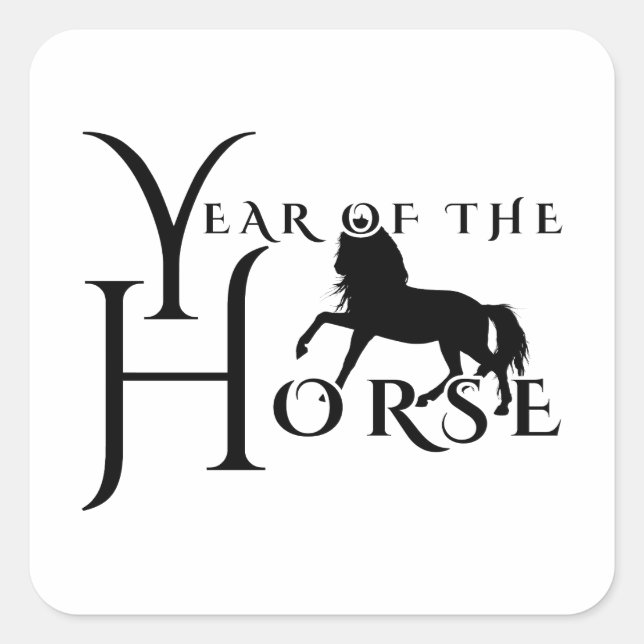 Year of the horse square sticker (Front)