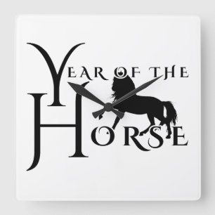 Year of the horse square wall clock