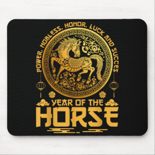 Year Of The Horse Zodiac Happy Chinese Lunar New Y Mouse Pad