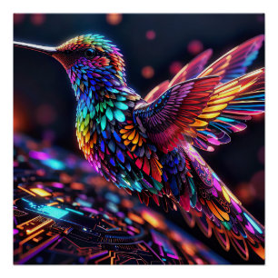 Year of the Hummingbird: A Monthly Journey Poster