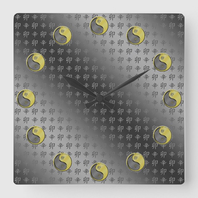 Year of the Metal Rabbit Square Wall Clock (Front)