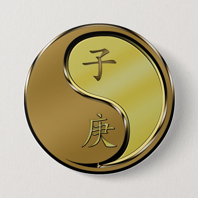 Year of the Metal Rat 7.5 Cm Round Badge (Front)
