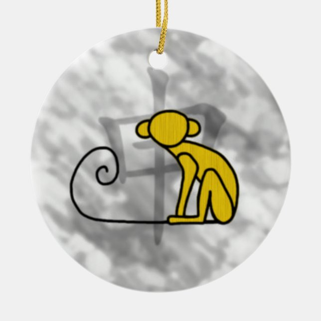 Year of the Monkey Ceramic Ornament (Front)