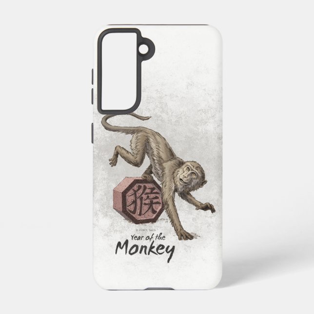 Year of the Monkey Chinese Zodiac Art Case-Mate Sa Samsung Galaxy S21 Case (Back)