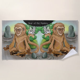 Year of the Monkey Chinese Zodiac Beach Towel