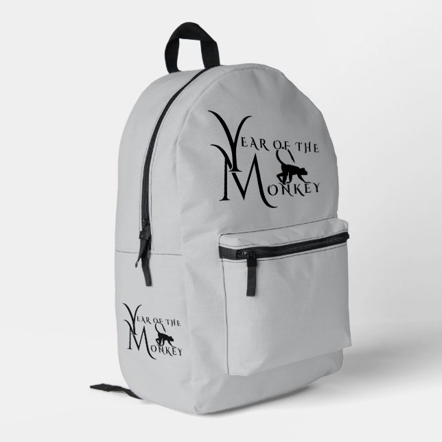 Year of the monkey printed backpack (Back Corner Left)