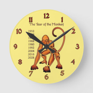 Year of the Monkey Round Clock