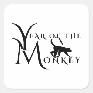 Year of the monkey square sticker