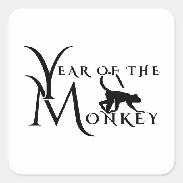 Year of the monkey square sticker (Front)