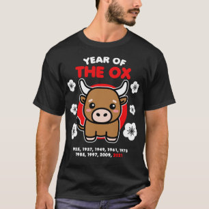 Year of the Ox 2021 Cute Kawaii Design T-Shirt
