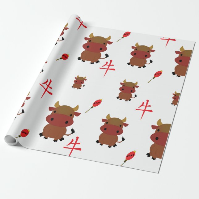 Year of the Ox 2021 Wrapping Paper (Unrolled)