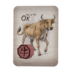 Year of the Ox Chinese Zodiac Art Magnet
