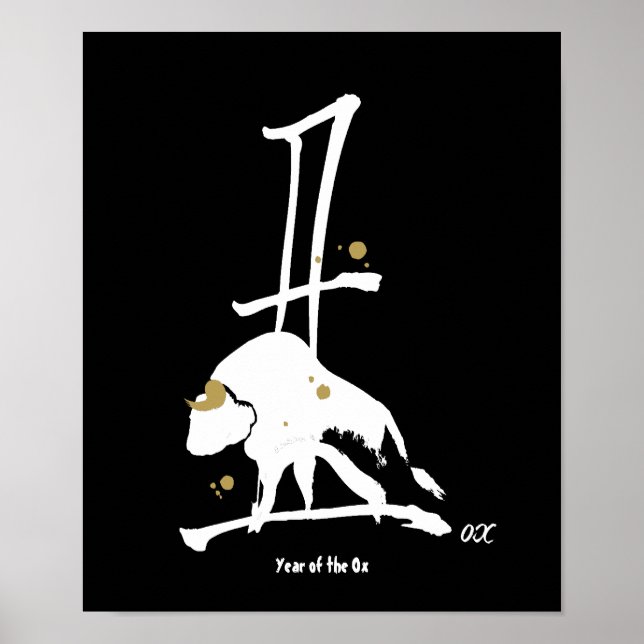 Year of the Ox - Chinese Zodiac Poster (Front)