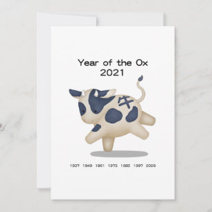 Year of the Ox Cute Zodiac 2021 Personalised