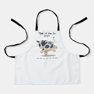 Year of the Ox Cute Zodiac Animal 2021 Apron