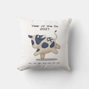 Year of the Ox Cute Zodiac Animal 2021 Cushion