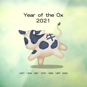 Year of the Ox Cute Zodiac Animal 2021 Decal