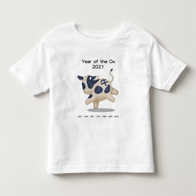 Year of the Ox Cute Zodiac Animal 2021 Keepsake Toddler T-Shirt (Front)