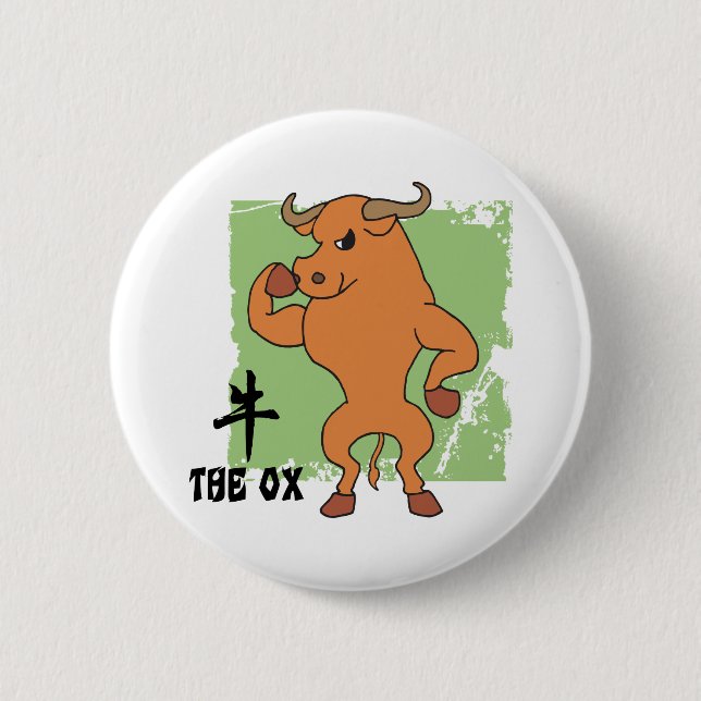 Year of The Ox Gift 6 Cm Round Badge (Front)