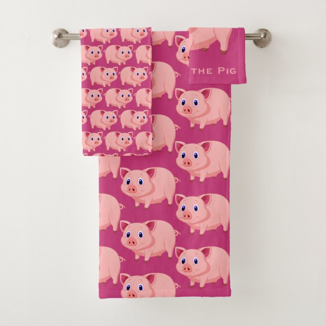 Year of the Pig Design Bath Towel Set (Insitu)