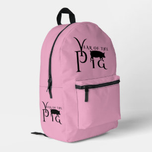 Year of the pig printed backpack