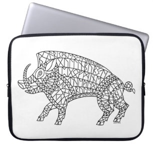 Year of the Pig - Wild Boar with Runes Laptop Sleeve