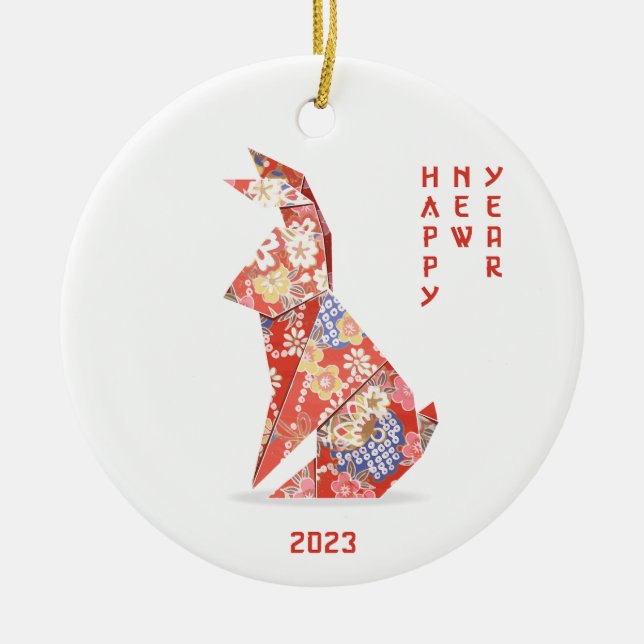 Year of the Rabbit 2023  Ceramic Ornament (Front)