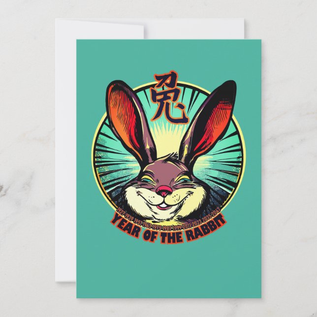Year of the Rabbit Birthday Card (Front)