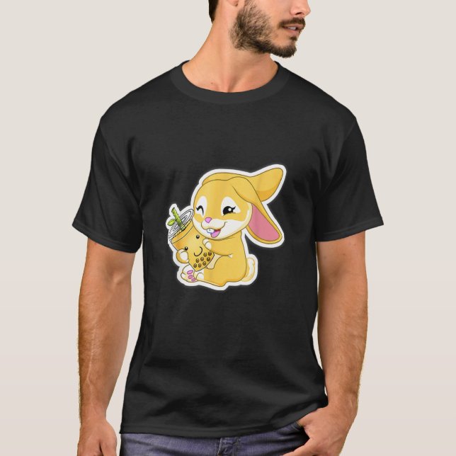 Year Of The Rabbit Bunny Bae Bubble Boba Tea Chine T-Shirt (Front)
